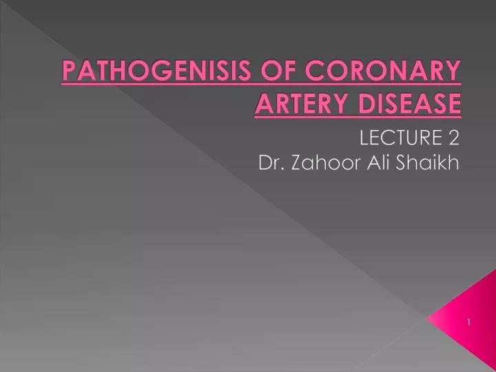 pathogenisis of coronary artery disease