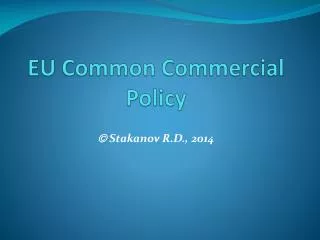 EU Common Commercial Policy