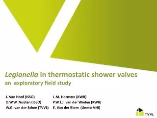 Legionella in thermostatic shower valves an exploratory field study