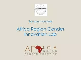 Banque m ondiale Africa Region Gender Innovation Lab