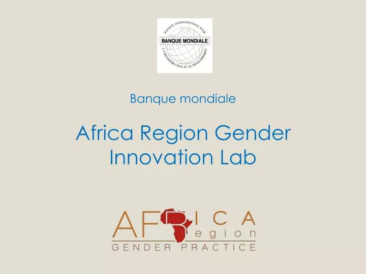 banque m ondiale africa region gender innovation lab