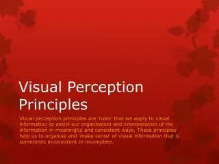 Visual Perception Principles