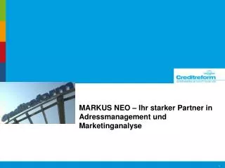 MARKUS NEO – Ihr starker Partner in Adressmanagement und Marketinganalyse