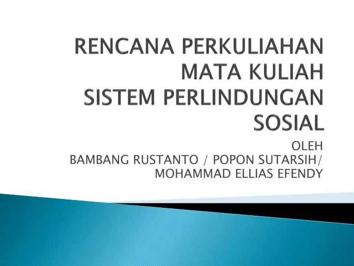 rencana perkuliahan mata kuliah sistem perlindungan sosial