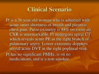 Clinical Scenario