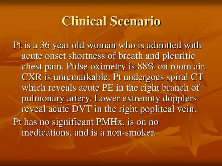 clinical scenario