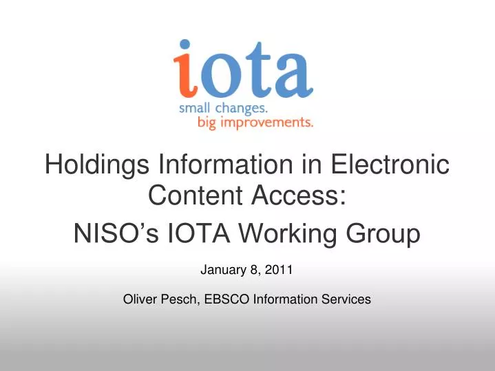 holdings information in electronic content access niso s iota working group