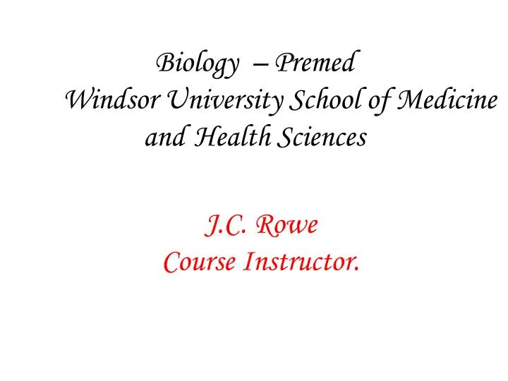 biology premed windsor university school of medicine and health sciences