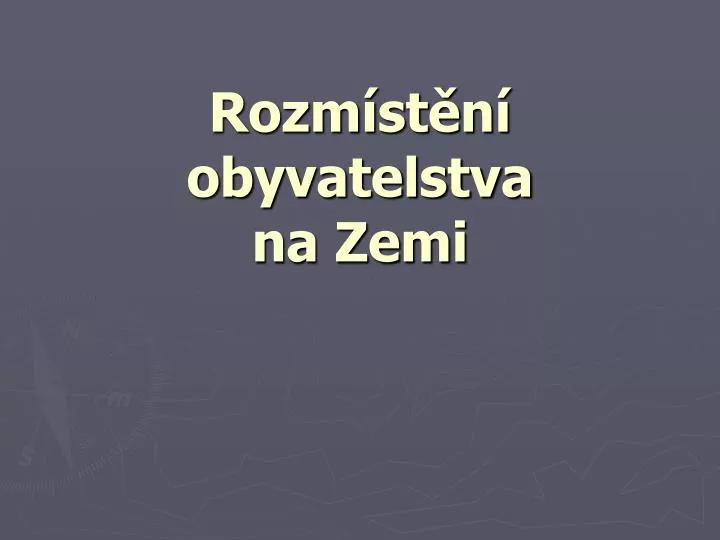 rozm st n obyvatelstva na zemi