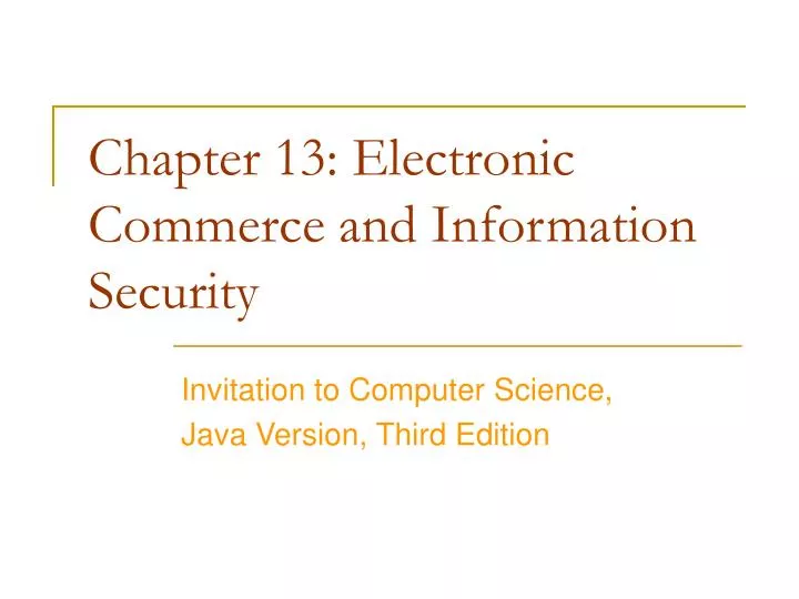 chapter 13 electronic commerce and information security