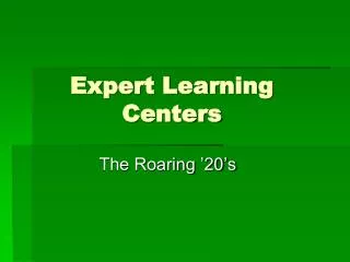 Expert Learning Centers