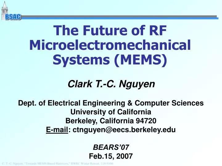 the future of rf microelectromechanical systems mems