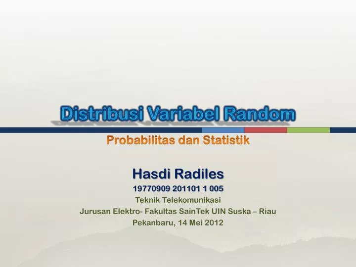 distribusi variabel random