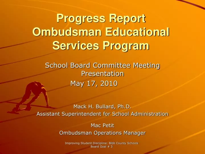 progress report ombudsman educational services program