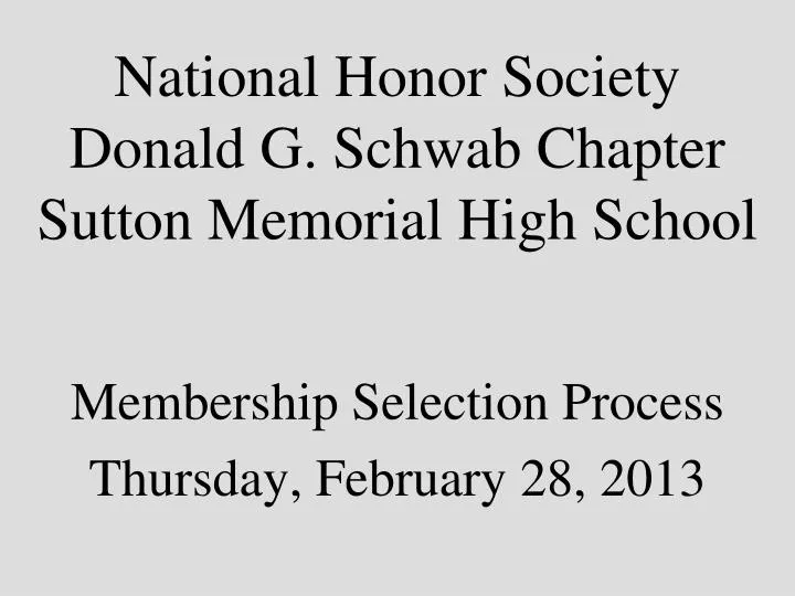 national honor society donald g schwab chapter sutton memorial high school