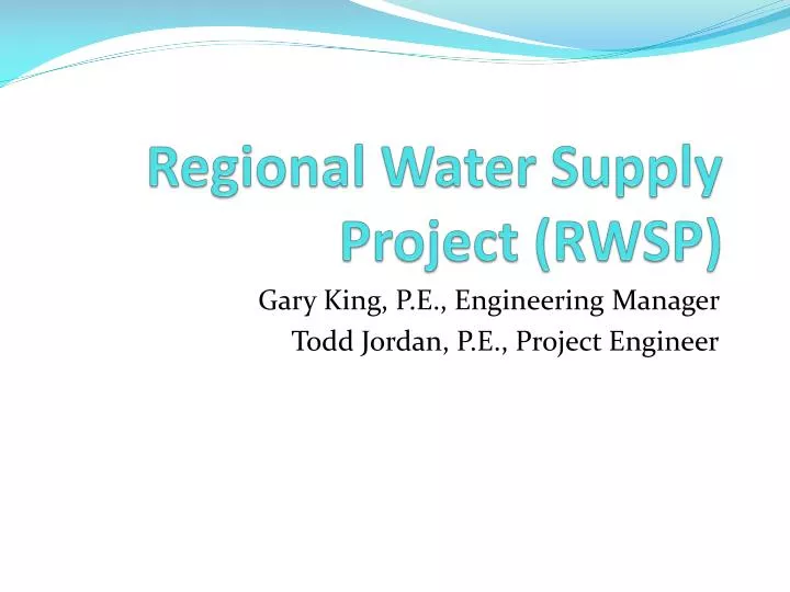 regional water supply project rwsp