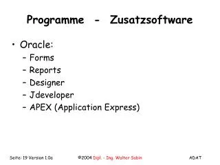 Programme - Zusatzsoftware