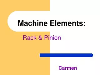 Machine Elements: