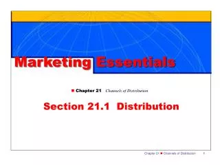 Section 21.1 Distribution