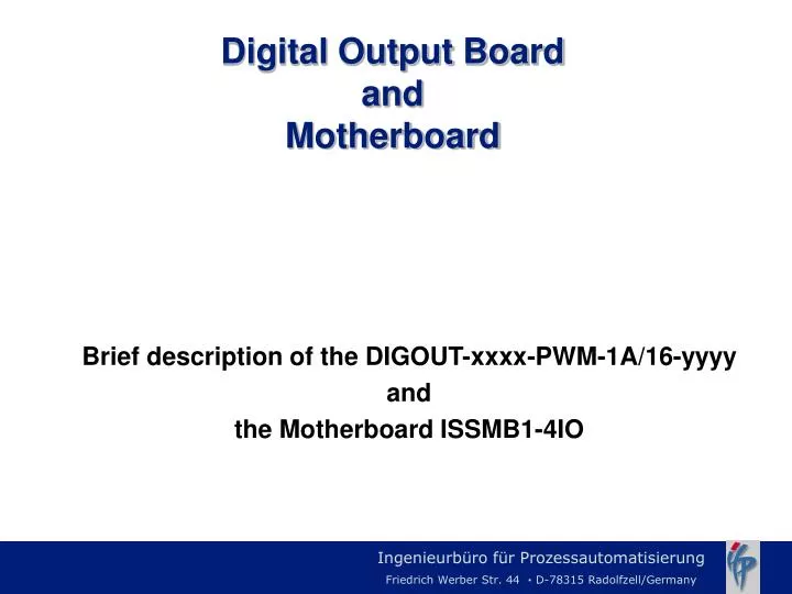 digital output board and motherboard