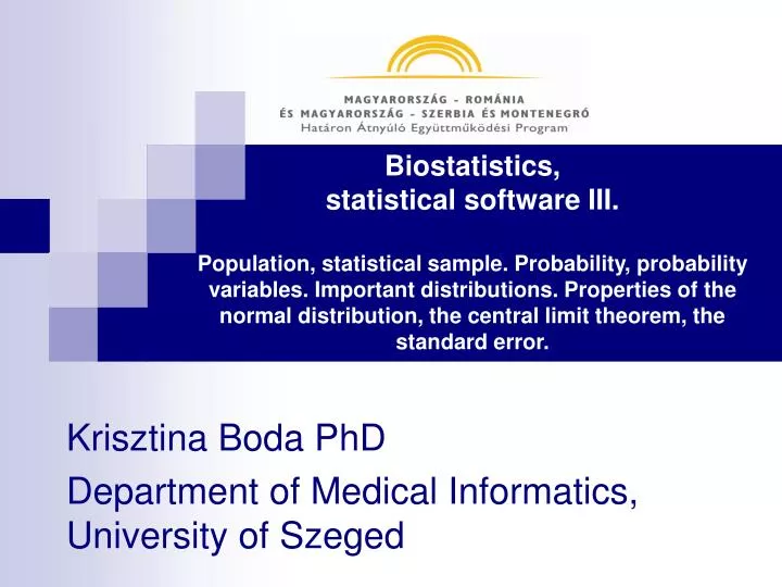 krisztina boda phd department of medical informatics university of szeged