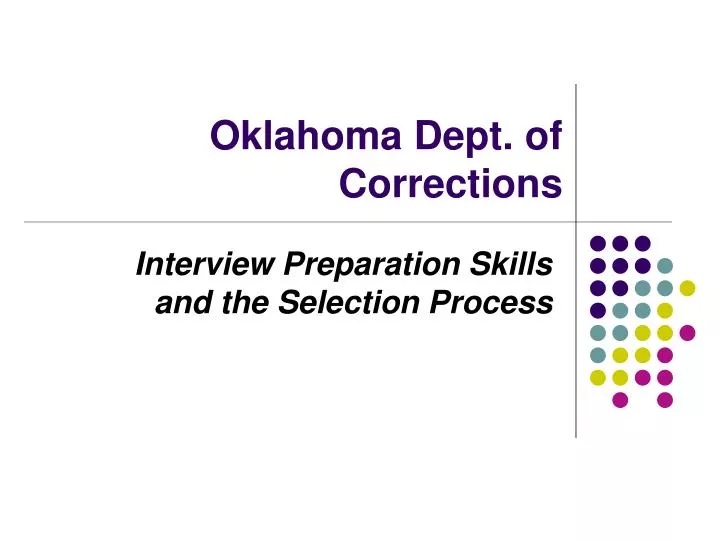 oklahoma dept of corrections