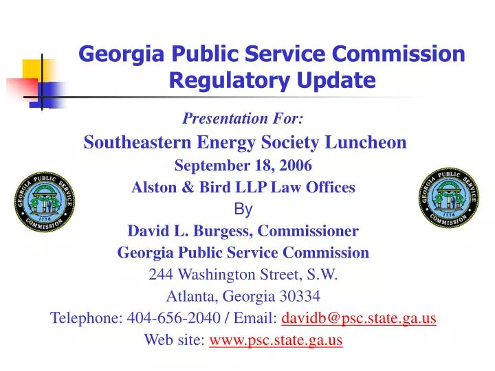 georgia public service commission regulatory update