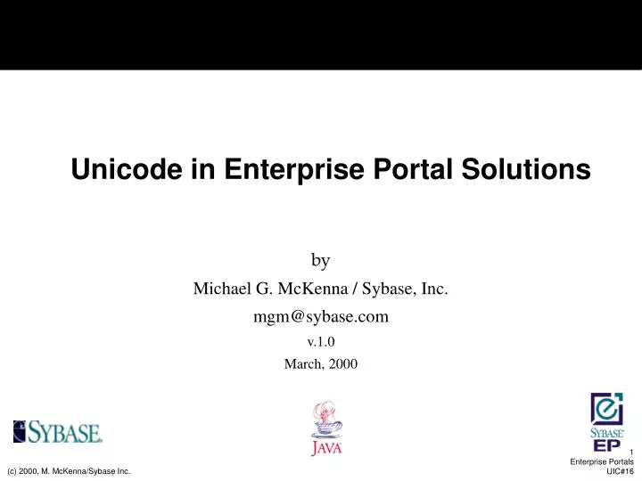 unicode in enterprise portal solutions