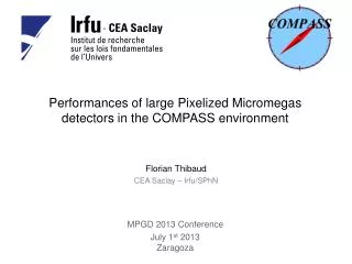 Performances of large Pixelized Micromegas detectors in the COMPASS environment