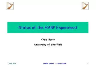 Status of the HARP Experiment