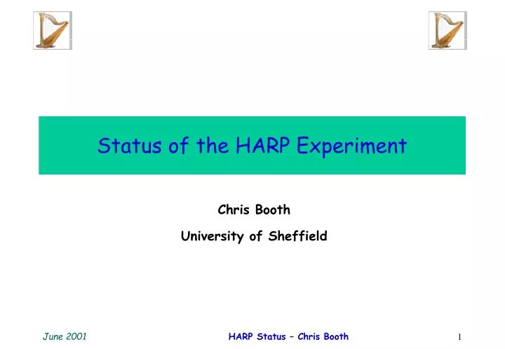 status of the harp experiment