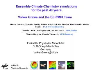 Ensemble Climate-Chemistry simulations for the past 40 years