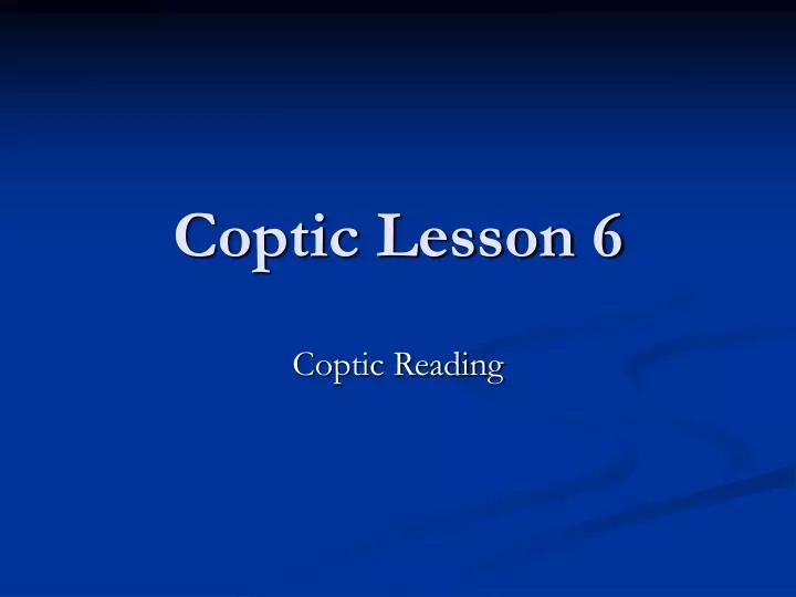 coptic lesson 6