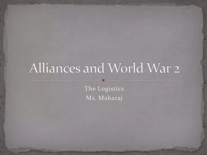 alliances and world war 2