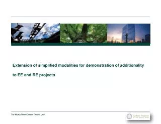 Extension of simplified modalities for demonstration of additionality to EE and RE projects
