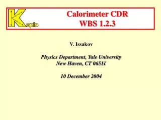 Calorimeter CDR WBS 1.2.3