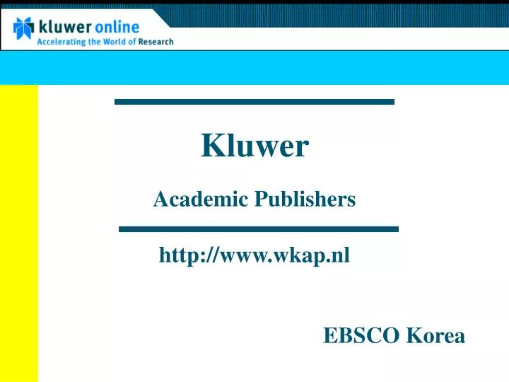 kluwer academic publishers
