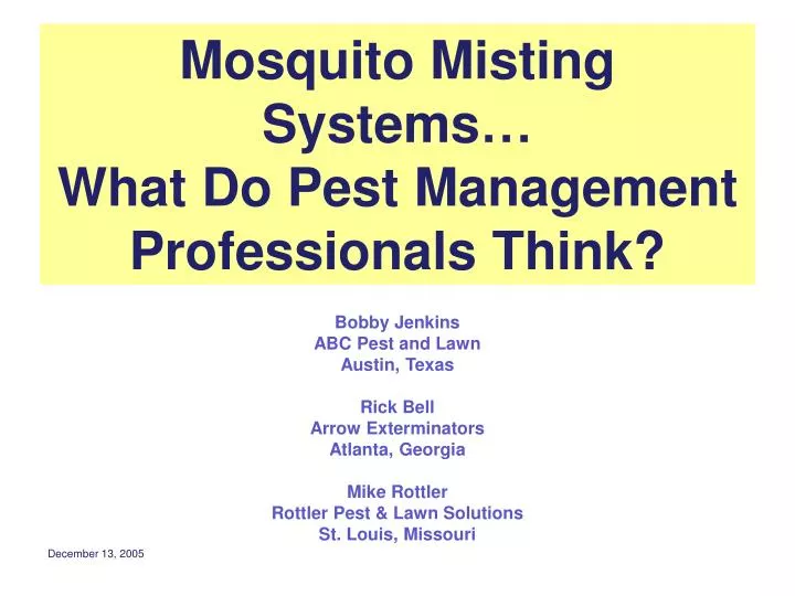 mosquito misting systems what do pest management professionals think
