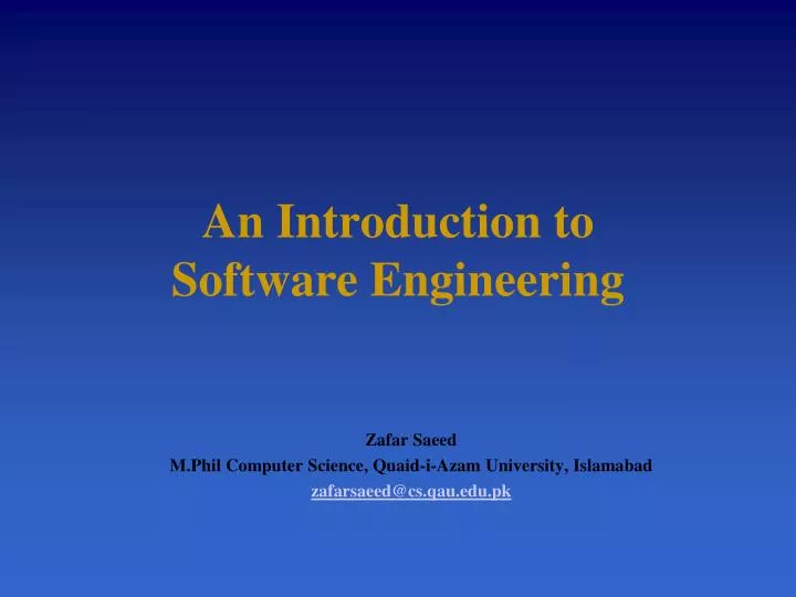 an introduction to software engineering