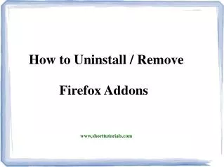 How to Delete Addons from Firefox - Shorttutorials