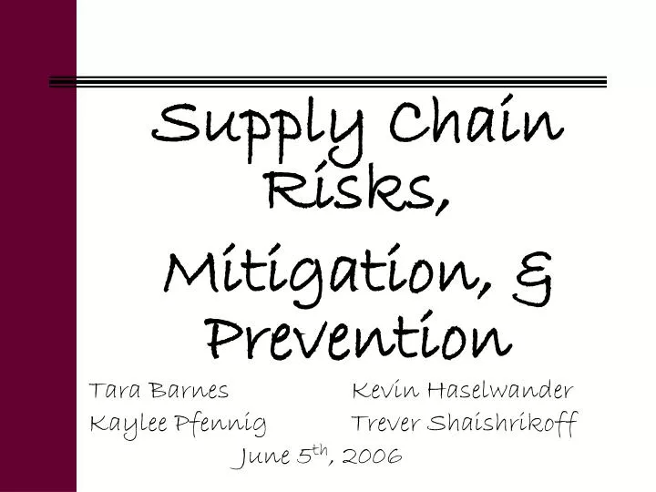 supply chain risks mitigation prevention