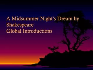 A Midsummer Night’s Dream by Shakespeare Global Introductions
