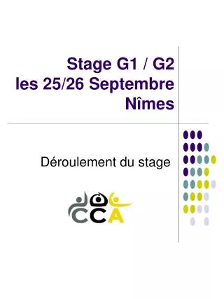 Stage G1 / G2 les 25/26 Septembre N îmes