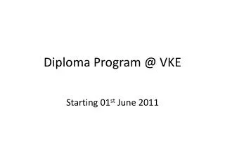 Diploma Program @ VKE