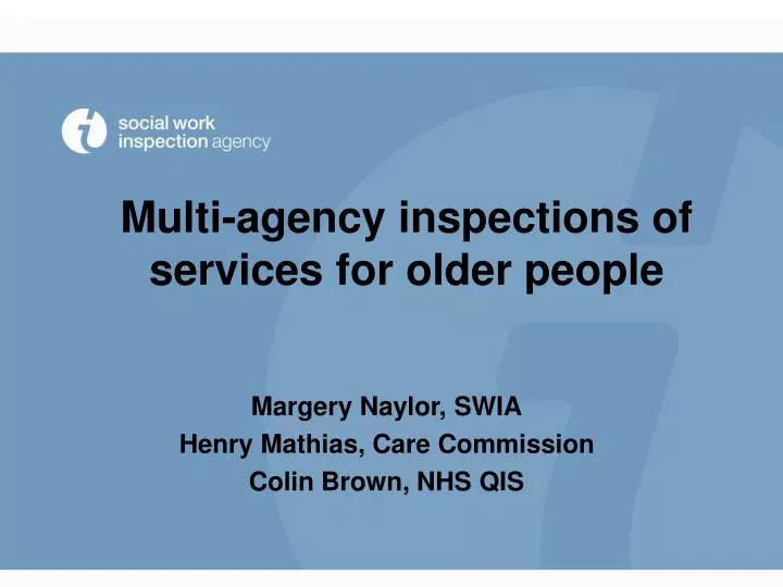 multi agency inspections of services for older people