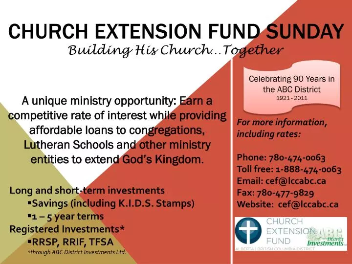 church extension fund sunday