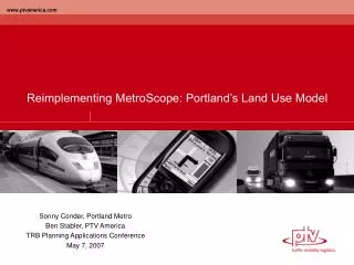Reimplementing MetroScope: Portland’s Land Use Model
