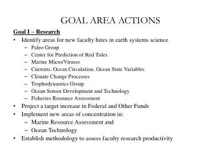 GOAL AREA ACTIONS