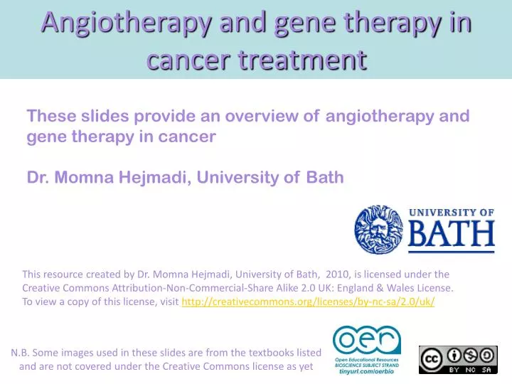 angiotherapy and gene therapy in cancer treatment