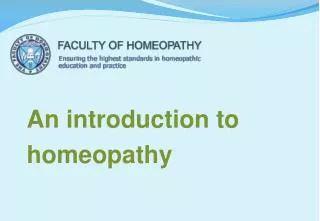 An introduction to homeopathy